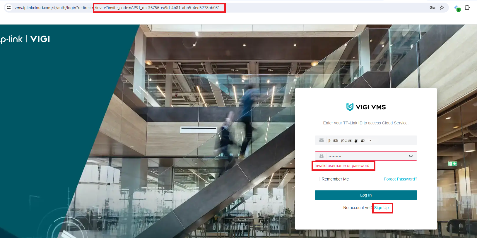 The VIGI VMS web portal.