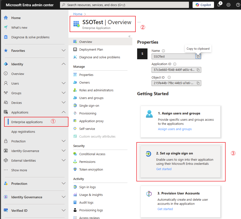 Go back to the application's SSO settings.