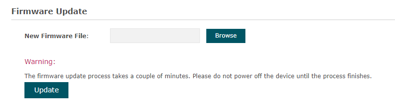Alt text: The Firmware Update page of the Festa AP.
