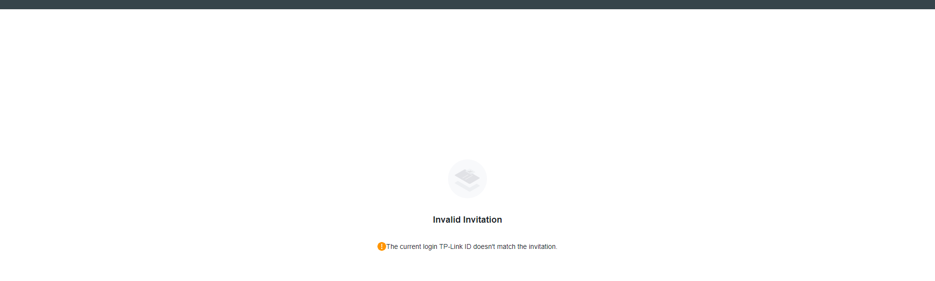 The invalid invitation page.