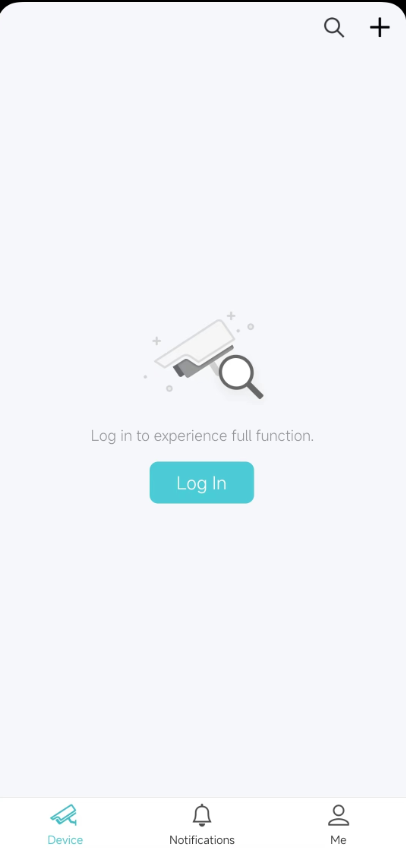 The login page of the VIGI APP.