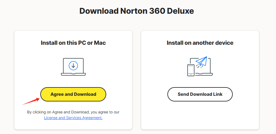 Locate the Agree and Download button.