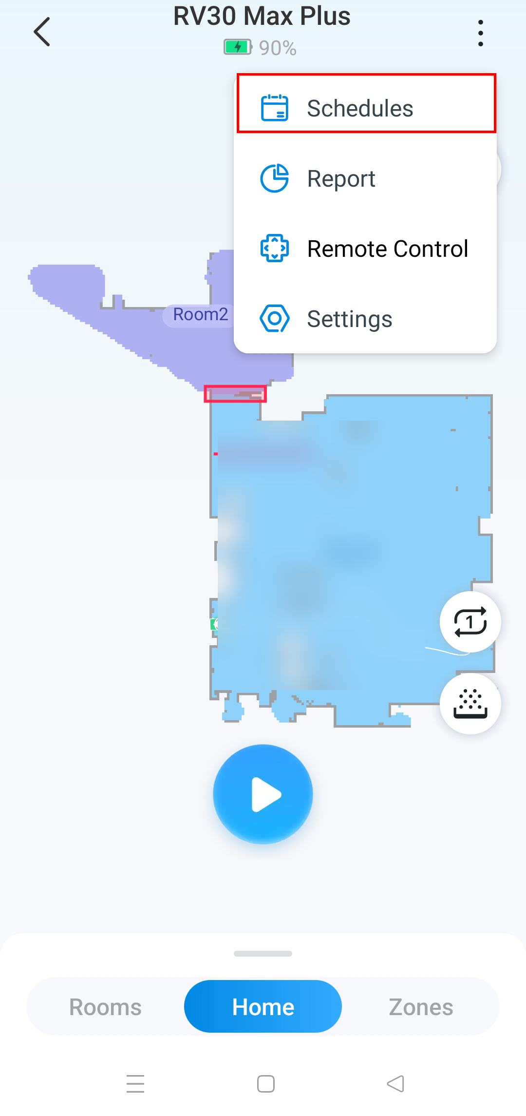 Display the Schedules position in the app.