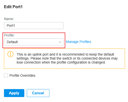 The port edit page.