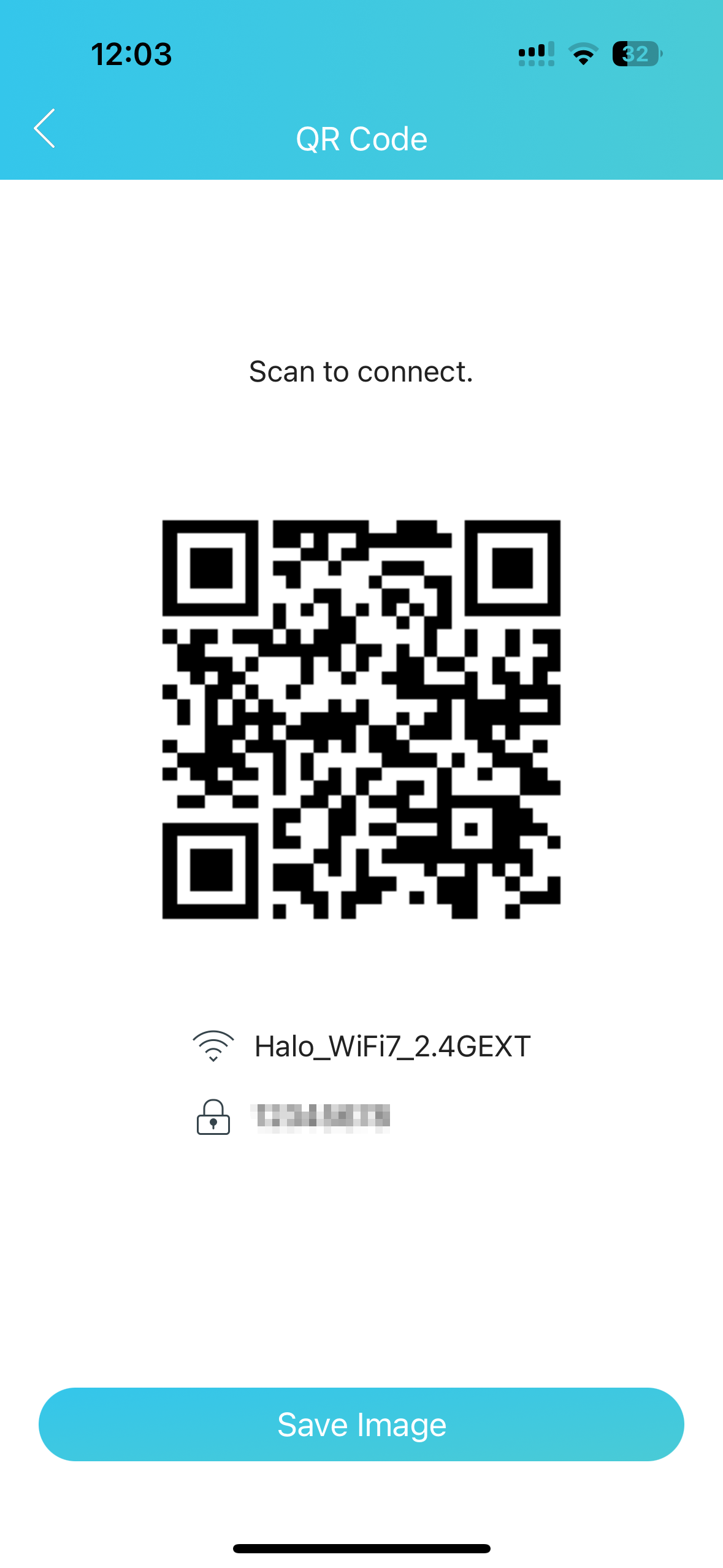 Muestre la página del código QR al hacer clic en el botón Compartir.