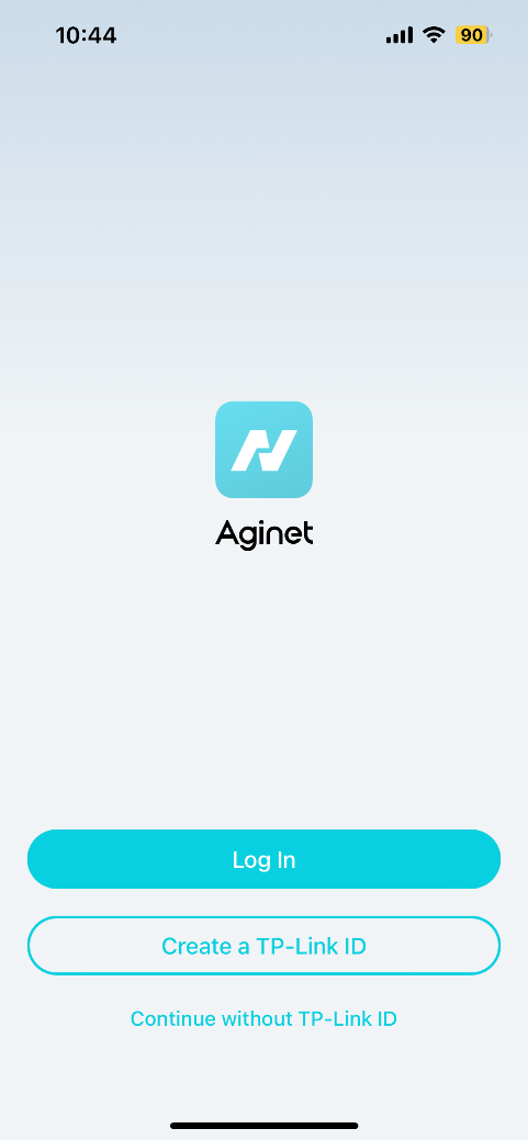 Log in to the app with TP-Link ID or create one or continue without one.