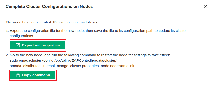Prompts when adding a new node.