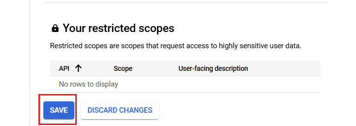 Save settings