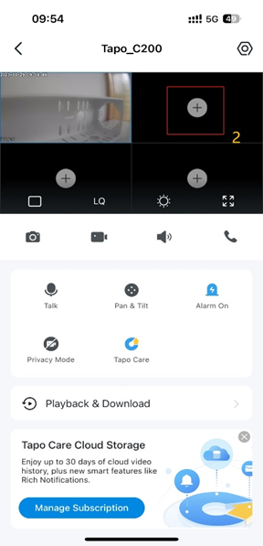 Display the location of the add button to add live view windows.