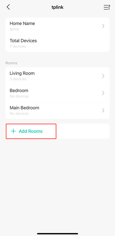 Display the add rooms button position.