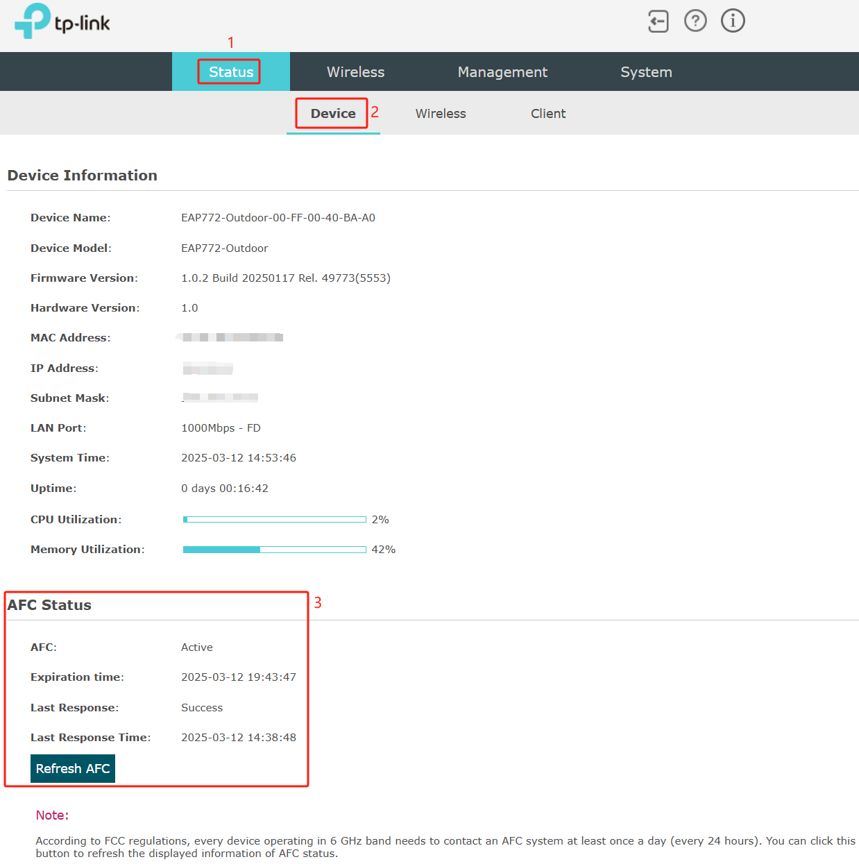 Display the configuration results on AP’s GUI.