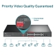 16-Port 10/100 Mbps + 2-Port Gigabit Rackmount Switch with 16-Port PoE+ 5